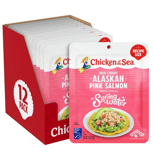 Vista 23 de Pollo del mar sin piel y sin hueso Pacífico ahumado salmón, bolsa de 3 onzas (paquete de 12)