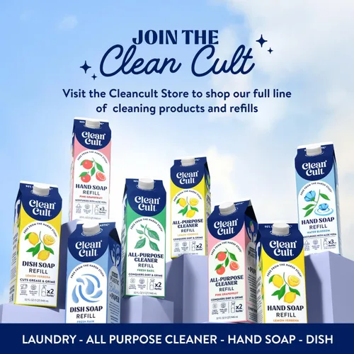 Vista 7 de Cleancult Repuesto líquido de jabón para platos (32 onzas, 1 unidad) – Poder de limpieza a base de plantas – Jabón para platos que corta la grasa