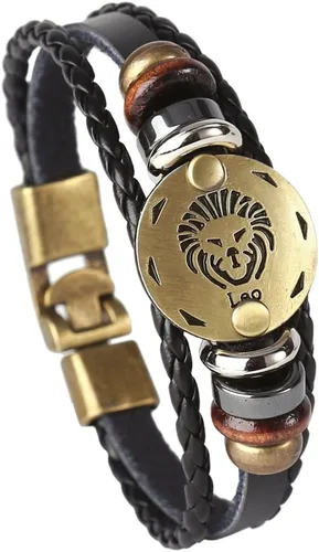Vista 31 de Hamoery Pulsera de cuero de aleación punk para Constellation trenzada pulsera pulsera brazalete