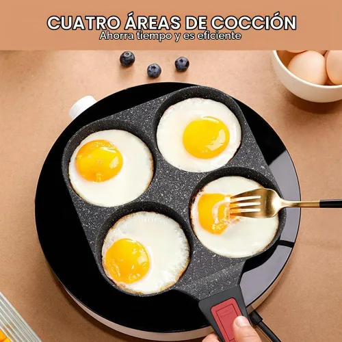 Vista 3 de RANX INGST Sartén para huevos de inducción, sartén antiadherente para panqueques de 4 tazas con mango desmontable, sartén para hamburguesas, sartén