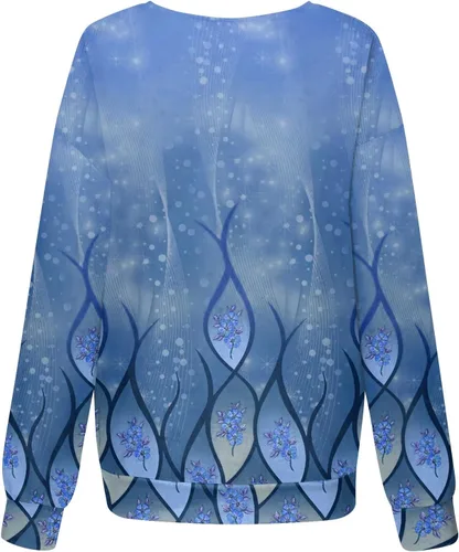 Vista 4 de FlekmanArt Camisetas de entrenamiento para mujer con estampado de manga larga, con cremallera de un cuarto, cuello en V, cómodas sudaderas elegantes