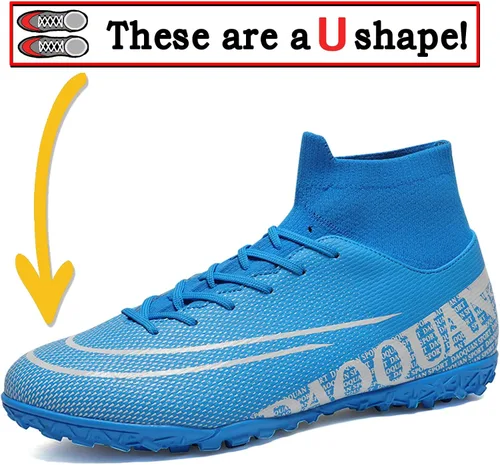 Vista 3 de Qzzsmy Zapatillas de fútbol profesionales para hombre, para interiores y exteriores, para competición, entrenamiento, atletismo, para niños grandes