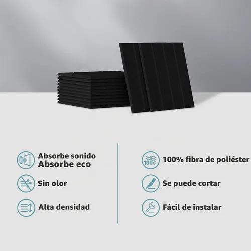 Vista 4 de UMIACOUSTICS 12 paneles acústicos, 11.8 x 11.8 x 0.4 pulgadas, paneles de pared absorbentes de sonido para oficina, estudio, cine en casa