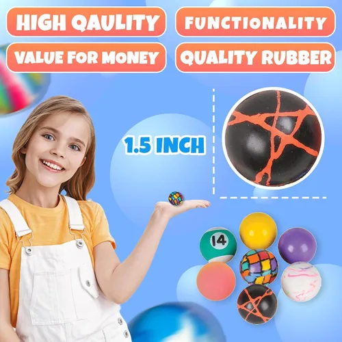 Vista 4 de Bedwina Bolas de Rebote a Granel - (1 pulgada/27 mm) Variedad de Bolas de Rebote de Alta Capacidad Mezcla Assortida, Bolas de Goma Pequeños