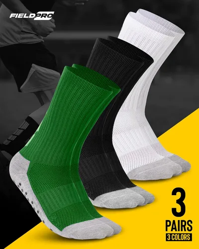 Vista 6 de 3 y 5 pares de calcetines de agarre de fútbol para adultos y jóvenes, 5 colores, calcetines de agarre para hombre Calcetines de fútbol para hombre