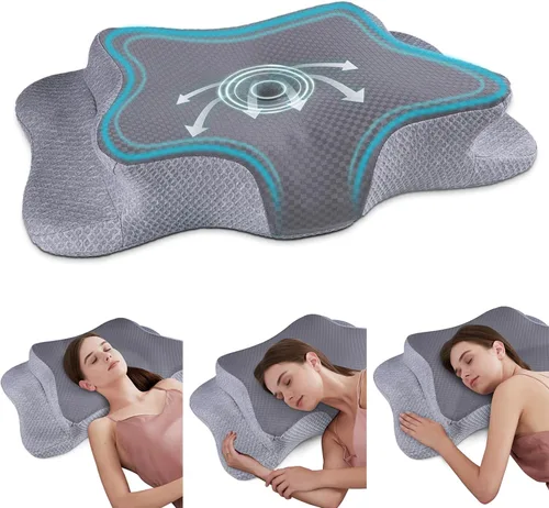 Vista 18 de CHxxy Memory Foam Pillows, Cervical Pillow for Neck and Shoulder Pain Relief, Ergonomic Contour Bed Pillow, Soft for Side Sleep Stomach Sleeping and