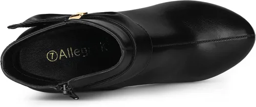 Vista 6 de Allegra K Botines de tacón alto con plataforma y decoración de lazo para mujer