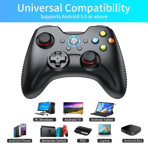 Vista 2 de EasySMX Wireless Gaming Controller for Windows 7 8 10 11 12 PCLaptopPS3AndroidSwitchSteam Deck, Dual-Vibrate Gamepad Joystick Computer Game