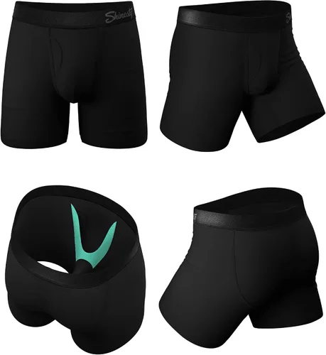 Vista 5 de Shinesty Ball Hammock calzoncillos tipo bóxer con suspensor para hombre, ropa interior de micromodal con bragueta