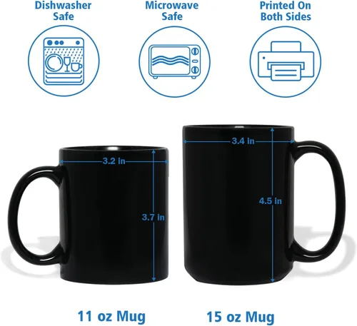 Vista 7 de Taza de cerámica negra personalizada para elegir nombre y foto con texto en inglés "Best Cat Dad Ever Just Ask", taza de café personalizada de 11
