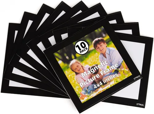 Vista 15 de STTMGN Portarretratos magnéticos con borde negro (2.5 x 3.5 pulgadas, paquete de 12), tamaño mini-cartera, fundas magnéticas para fotos, bolsillos