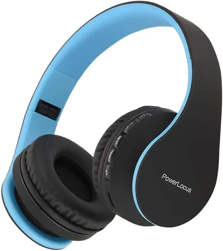 Vista 14 de PowerLocus - Audífonos inalámbricos Bluetooth para usar sobre las orejas, estéreo, plegables, con cable y micrófono incorporado para iPhone