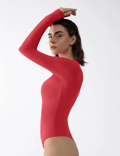 Vista 4 de PUMIEY Body de manga larga con cuello redondo para mujer, colección Sharp