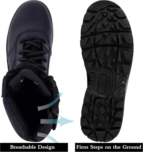 Vista 3 de RIELD Botas de trabajo tácticas militares para hombre con cremallera lateral botas de combate del ejército de la selva 12