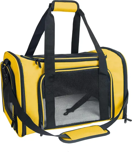 Vista 9 de Transportador de lados suaves para perros y gatos pequeños y medianos, aprobado por la aerolínea TSA, plegable, para mascotas, color negro
