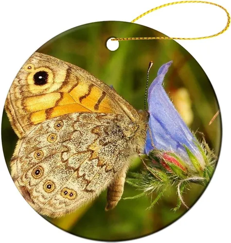Vista 9 de Adornos para árbol de Navidad 2023, flores de madera de animales, flores de cerezo, adorno de Navidad, recuerdo festivo de porcelana, decoración