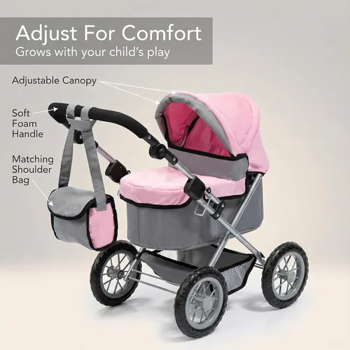 Vista 4 de Anano - Cochecito de muñeca de bebé, organizador de viaje para bebé, juguete de juguete, cochecitos de muñecas para niñas, accesorios de muñecas
