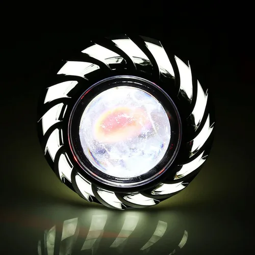 Vista 5 de Faros LED para motocicleta, bombilla para faros delanteros de motocicleta, lente de proyector LED, halo único, ángel, diablo, luz de punto de luz