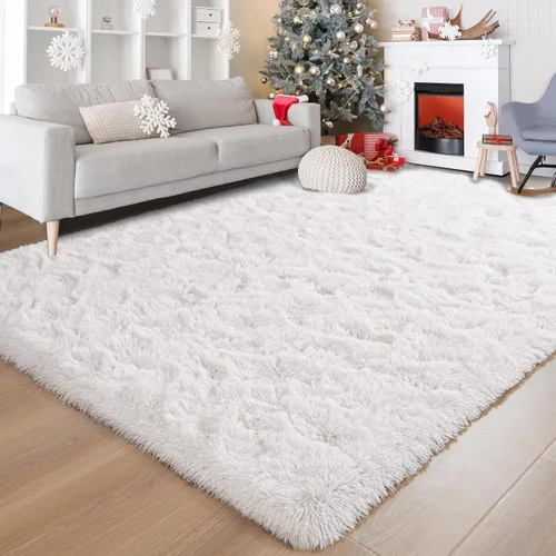 Vista 12 de Foxmas Alfombras de Área Suaves y Esponjosas para Dormitorio, Habitación de los Niños, Alfombra de Guardería de Felpa Peluda, Alfombras Peludas
