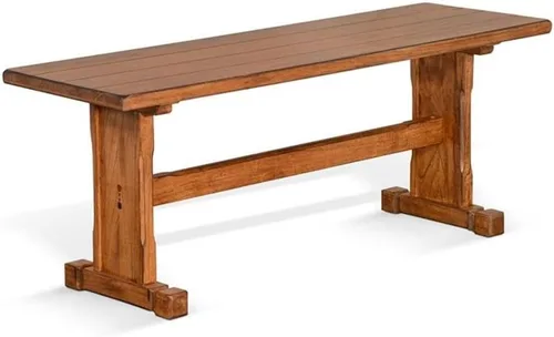 Vista 6 de Pemberly Row Juego de rincón de cocina de madera de granja con mesa, banco reversible y almacenamiento oculto en roble rústico
