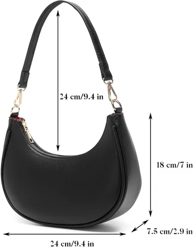Vista 4 de Bolsos de hombro para mujer, lindo bolso de mano con cierre de cremallera