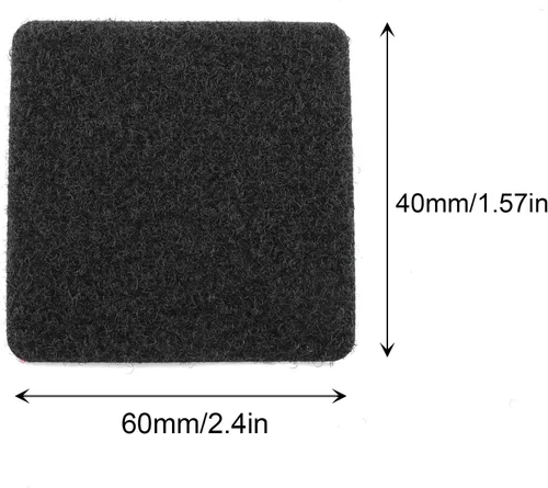 Vista 4 de 25 almohadillas adhesivas para sofá, 1.575 x 2.362 in, rectangular, color negro, con tiras de gancho adhesivas para sofá, silla, asiento doble, banco