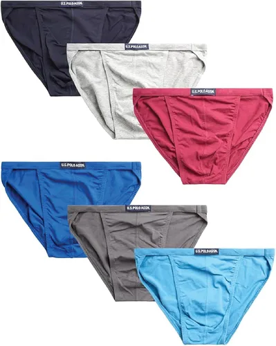 Vista 12 de U.S. POLO ASSN. Calzoncillos de bikini para hombre, paquete de 6 unidades Cuerda negra