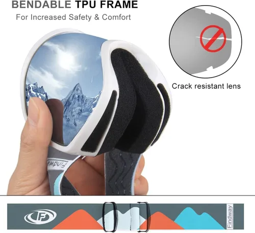 Vista 4 de findway Gafas de esquí para niños y calcetines de esquí para niños