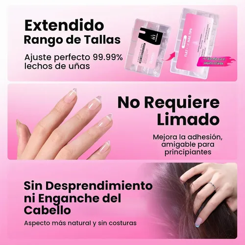 Vista 7 de Beetles Gel Polish Puntas de uñas de gel Flat-X - Almendra mediana, 320 piezas 16 tamaños, puntas de uñas postizas de acrílico suave con media mate