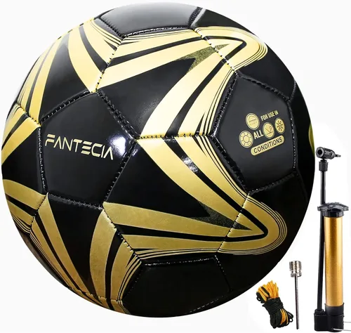 Vista 7 de Size 5 Soccer Ball, Official Size & Weight for Training, Unique Appearance-Convenient Pump Included
