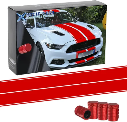 Vista 5 de x xotic tech Calcomanía Doble-Dual Sport de Vinilo con Gráficos de Rayas de Carreras para Capó, Techo, Maletero y Parachoques, Compatible con Ford