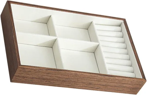 Vista 5 de Holibanna 3pcs Walnut Jewelry Tray trinket tray decorative tray jewelry organizer tray jewelry organization lidded trinket case jewelry display tray