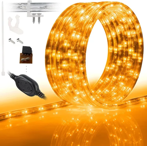 Vista 13 de Cuerda de luces LED de 10 pies, permanente, impermeable, conectable, flexible, con tubo de PVC transparente, certificado ETL, iluminación festiva