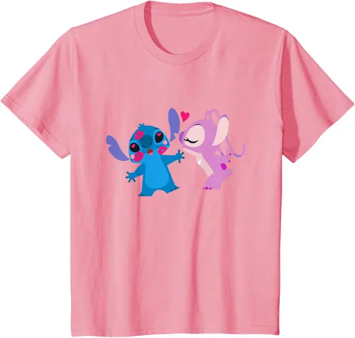 Vista 55 de Disney Stitch and Angel - Camiseta para el día de San Valentín Negro