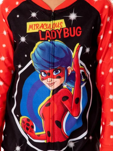 Vista 3 de INTIMO Miraculous Tales of Ladybug & Cat Noir - Pijama para dormir sin pies para niñas, Multi colorido
