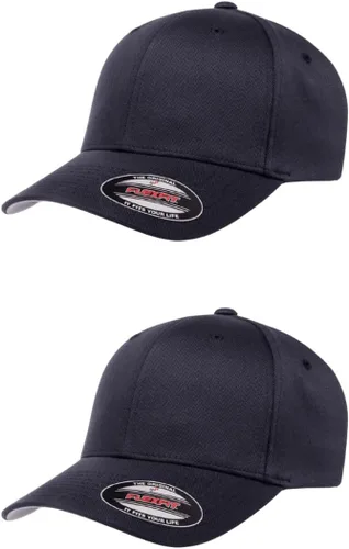 Vista 41 de Gorra de béisbol Flexfit Wooly Combed Premium de 6 paneles estructurada Ajuste elástico Paquete al por mayor disponible Negro