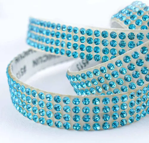 Vista 4 de 6 rollos de cinta de diamantes de imitación de cristal, rollo de cinta de diamante para manualidades, cinta de diamantes de imitación autoadhesiva