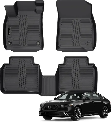 Vista 14 de Auxko Alfombrillas para todo tipo de clima, tapete de carga con respaldo para Honda Pilot 8 pasajeros 2016-2022, forros de elastómero termoplástico
