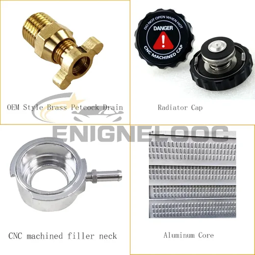 Vista 8 de Relé de ventilador de aluminio de 4 filas para Jeep Wagoneer Cherokee J10 J20 J-100 J-2500 J-2600 J-4600 J-4700 J-4800 5.9L/6.6L V8 1973 1974 1975