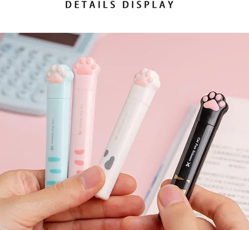 Vista 8 de Tijeras multiusos, mini tijeras de mano portátiles Kawaii Cat Paw Tijeras de artesanía Tijeras plegables de papelería con cubierta de seguridad