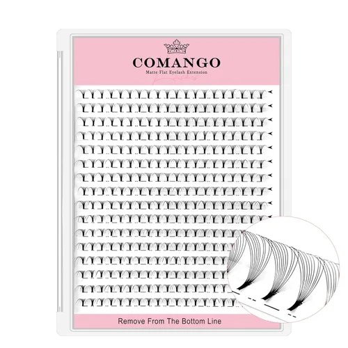 Vista 70 de Extensiones de pestañas de volumen prefabricadas 10D, 0.003 in de grosor, rizo C/D, 0.472 in, tallo corto, extensiones de pestañas de volumen