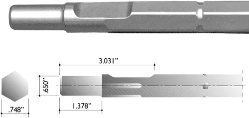 Vista 3 de Champion Chisel, herramienta de buje de acero con 16 dientes, estilo spline o vástago giratorio