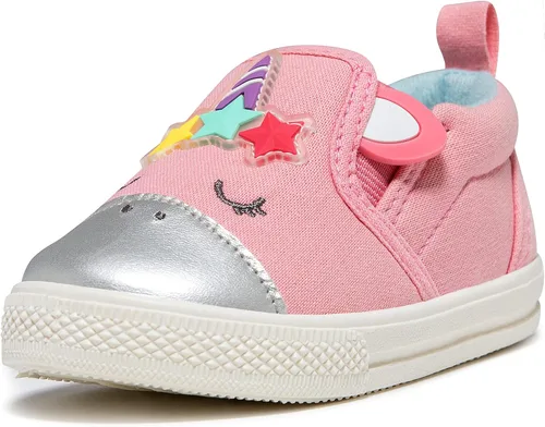 Vista 5 de HLMBB Toddler Shoes Unisex Cartoon for Baby Boys Girls Shoes Cute Animal Hard Bottom Canvas Sole Kids Running Walking Sneakers