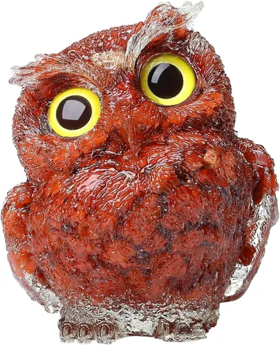 Vista 10 de LAIDANLA Estatua de Búho de Amatista de 2.4" Cristal Curativo Natural Figura de Búho Animal Morado Lindo Escultura de Bolsillo Reiki Energía