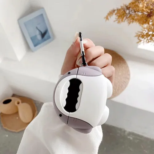 Vista 7 de Funda creativa linda Kawaii de dibujos animados de animales de tiburón, compatible con Beats Studio Buds 2021, accesorios portátiles de moda