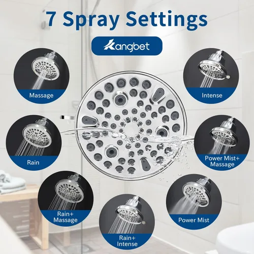 Vista 8 de Cabezal de ducha filtrado para cabello y piel más saludables, elimina el cloro y los metales pesados, filtro de cabezal de ducha para agua dura