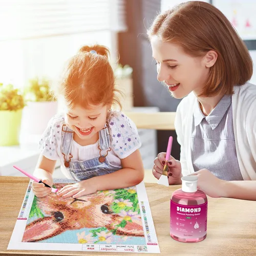 Vista 7 de GHHKUD Sellador de pintura de diamantes de 5.1 fl oz con pinceles, pegamento sellador de arte de diamantes DIY, aplicador de accesorios de pintura