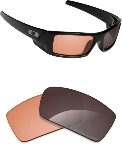 Vista 20 de Alphax Polarized Replacement Lenses for Oakley Gascan OO9014 60mm Sunglasses Glare Reduction Precision Cutting Espejo de oro de 24 quilates