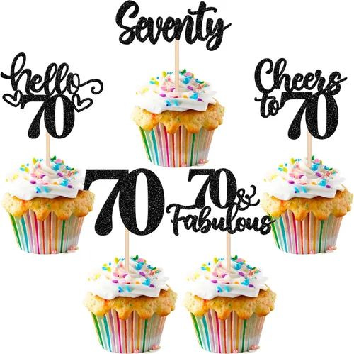 Vista 47 de 30 piezas de adornos para cupcakes de 12 cumpleaños feliz, brillantes doce, hola 12, felicitaciones a 12 años, adornos para cupcakes, 12