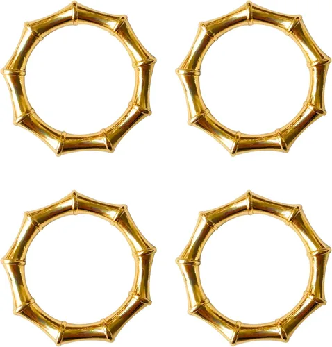 Vista 9 de Jolitee Juego de cuatro servilleteros dorados de hoja de ginkgo – Elegante metal pesado, accesorio de mesa versátil para bodas, vacaciones y uso